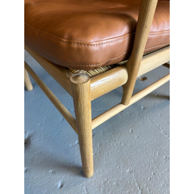 Ole Wanscher Oak Colonial Chair with cane seat and beautiful leather cushions. Chair is brand-new and unused! Like new...