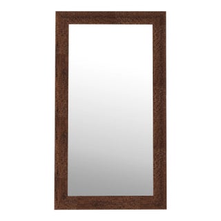 Westland Studio Floor Mirror With Walnut Hand Carved Textured Frame For Sale