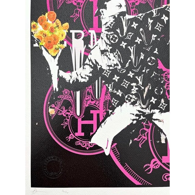 Death NYC - Banksy Flower Thrower and Hermes - limited edition with certificate Paper: Fine art 300 gsm paper. Numbered...