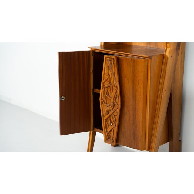 Brown Mid-Century Italian Wall Units in Walnut, 1970s, Set of 2 For Sale - Image 8 of 18
