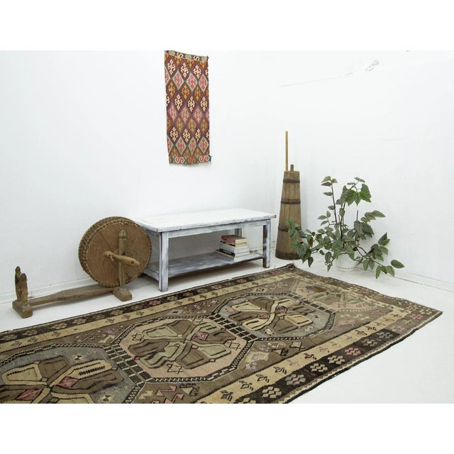 Vintage Turkish Kars Kilim Rug For Sale In Los Angeles - Image 6 of 7
