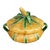 Vintage Ceramic Majolica Corn Husk Motif Tureen in Yellow and Green - Portugal For Sale