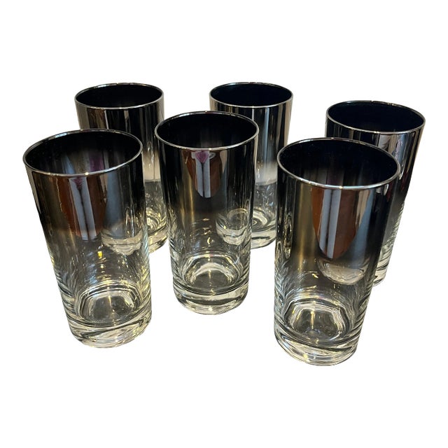 Mid Century Dorothy Thorpe Mercury Fade Design Bar Glasses- Set of 6 For Sale