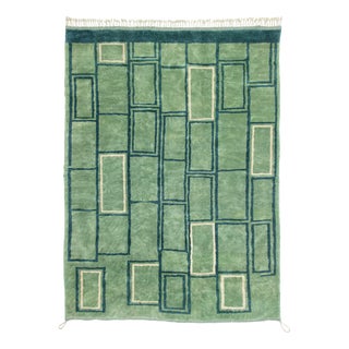 Large Hand-Knotted Wool Rug by Azele Studio For Sale