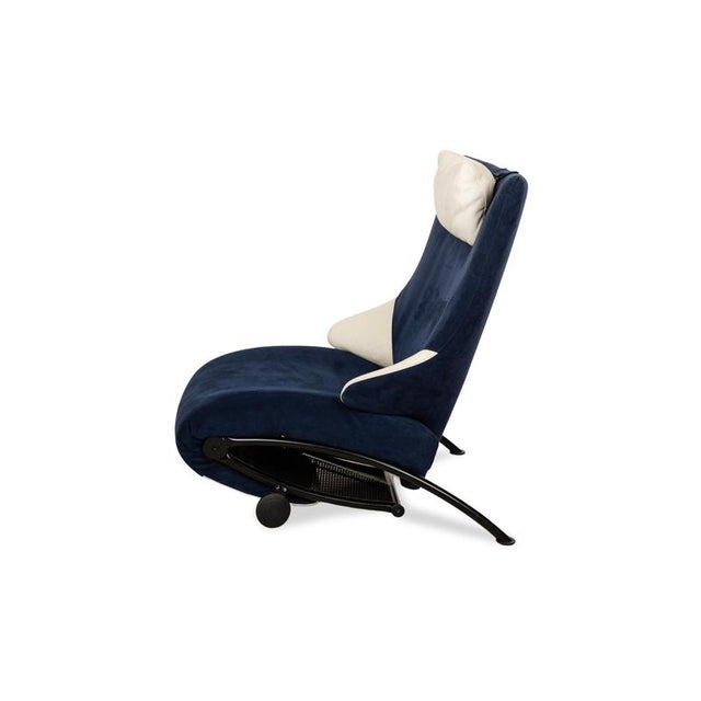 Solo 699 Lounge Chair in Blue and Cream Alcantara Fabric from WK Wohnen For Sale - Image 13 of 14