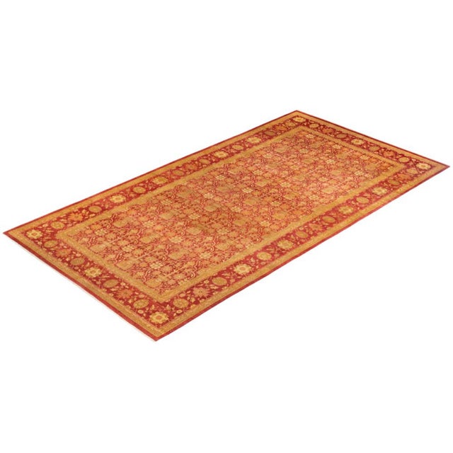 Red Eclectic Collection Hand-Knotted Area Rug - Red 8' 2" x 15' 5" For Sale - Image 8 of 9