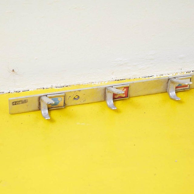Vintage aluminum school coat hanger height: 11 width: 200 depth: 9 additional information style: vintage production...