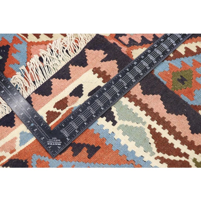 Tribal Vintage Shiraz Kilim Rug, 6'6 X 9'2 For Sale - Image 3 of 9
