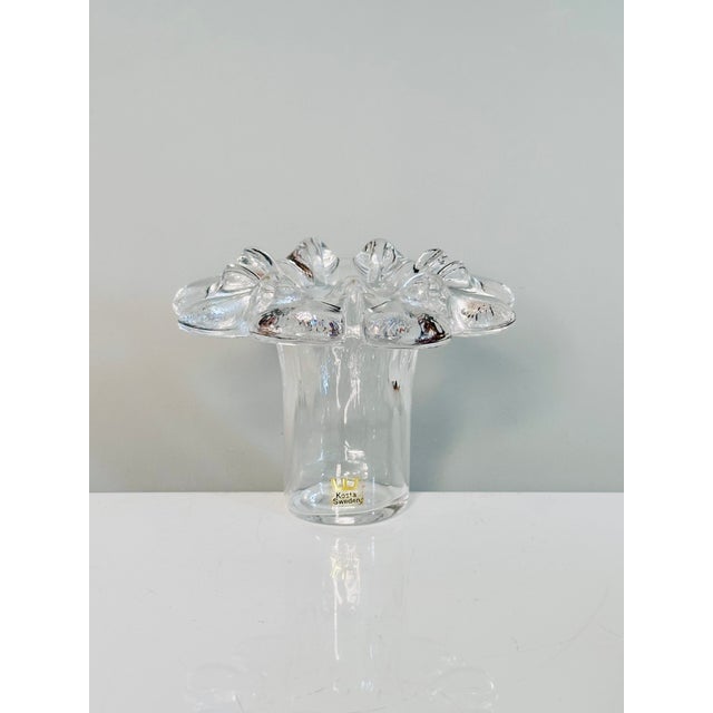 Handmade Crinoline Vase in Crystal Glass by Göran Wärff & Ann Wärff for Kosta Boda, Sweden, 1970s For Sale - Image 10 of 11