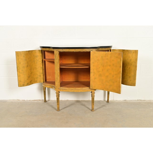 Mid 20th Century Italian Neoclassical Paint Decorated Demilune Console or Bar Cabinet For Sale - Image 5 of 14
