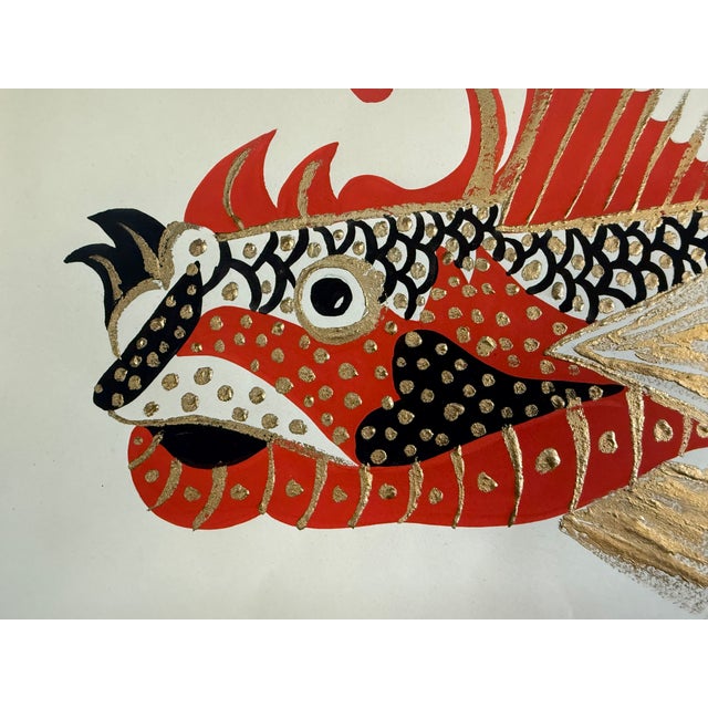 Mid-Century Venetian Modern Faux Bamboo Framed Paintings Antonio Ravagnan Fish -S/2 For Sale - Image 4 of 8