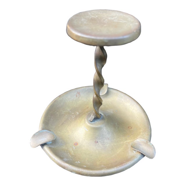 Small Vintage Brass Spiral Ashtray For Sale