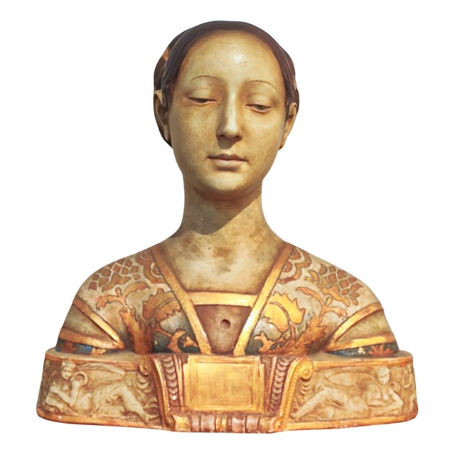 Hand Painted Figurative Statue, 1800s, Terracotta For Sale