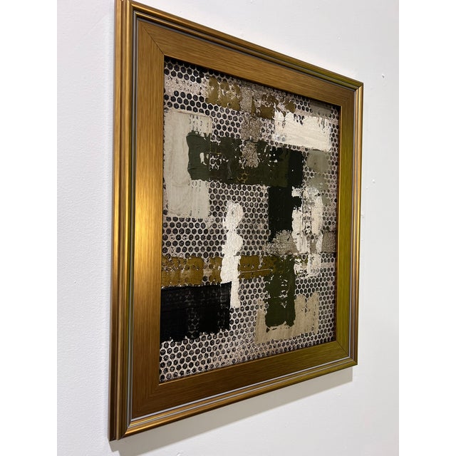 This original mixed-media abstract painting by J. Kent Martin is inspired by aerial views of farmland and the ordered...