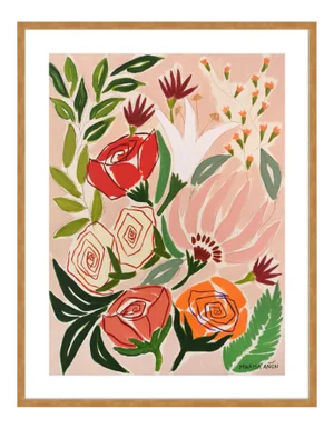 Flowers from Ganda by Marisa Anon in Gold Frame, XS Art Print