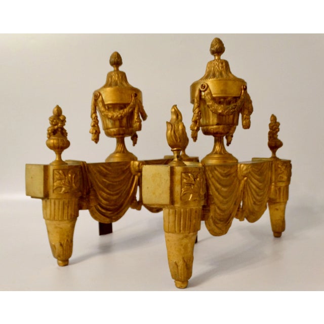 Antique French Gilt Bronze Andirons, a Pair For Sale - Image 6 of 13