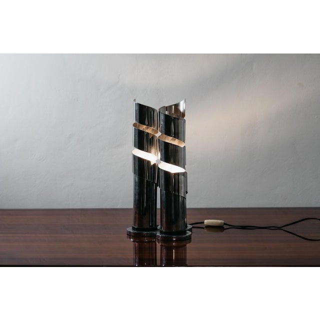 Chromed Steel Spiral Table Lamp, 1970s For Sale - Image 15 of 17