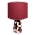Stories of Italy Purple Nougat Scallop Bucket Lamp with Burgundy Lampshade For Sale