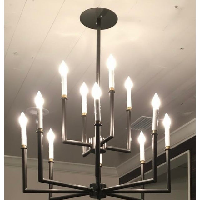 Custom-Made 12 Light Candlestick Chandelier Light Fixture For Sale In Mobile - Image 6 of 7