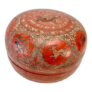 1960s Vintage Burmese Laquer Covered Bowl