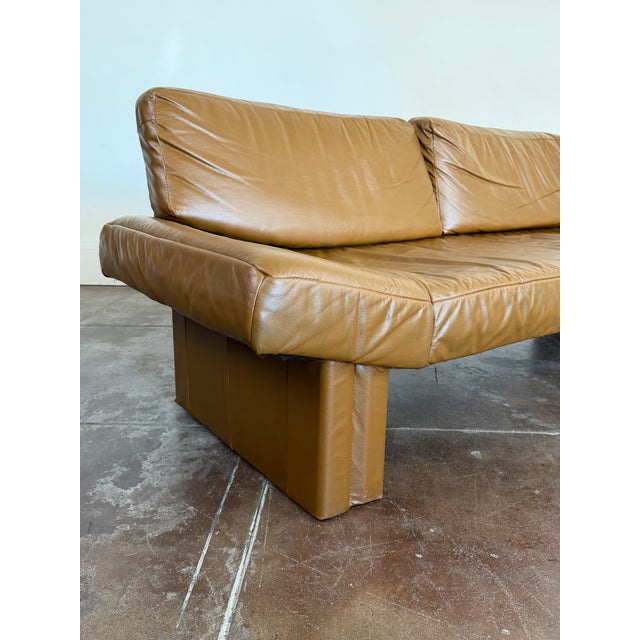 Vintage 1980's Italian Leather Postmodern Sofa For Sale - Image 9 of 9
