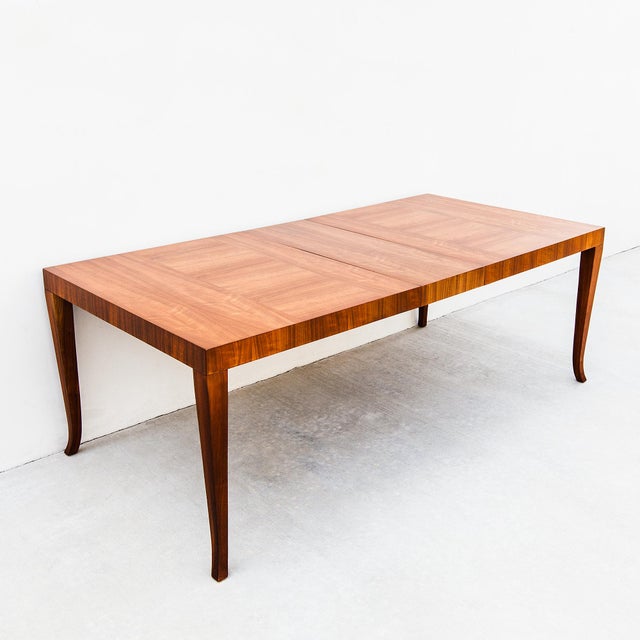 Restored 1950s T. H. Robsjohn-Gibbings for Widdicomb Walnut Dining Table For Sale - Image 14 of 15