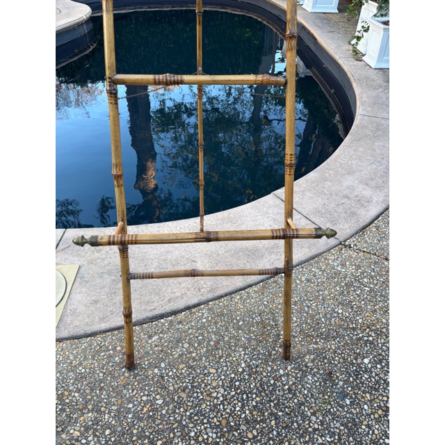 Wood Early to Mid Twentieth Century Natural Bamboo Art Display Easel 64” Tall For Sale - Image 7 of 10