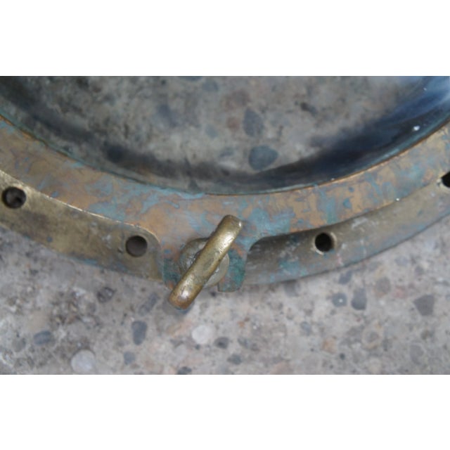 Late 19th Century Extremely Large Antique Solid Bronze Maritime Ships Porthole For Sale - Image 6 of 12