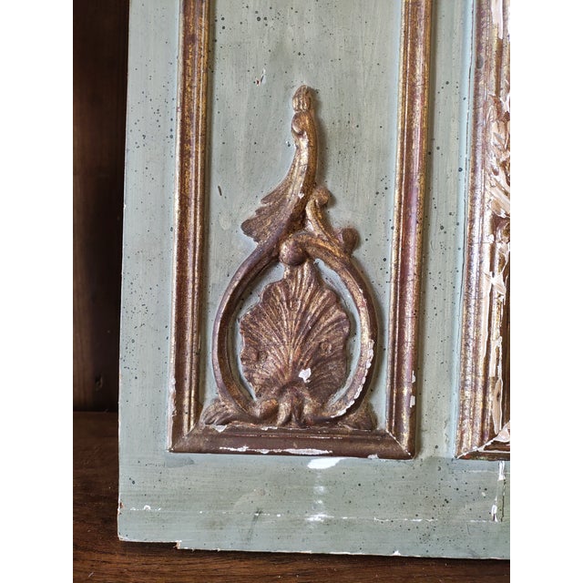 Large Mid-19th Century French Louis XV Style Trumeau Mantel Mirror With Hand-Painted Pastoral Scene For Sale - Image 9 of 9