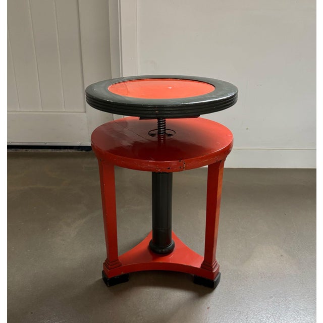 1920s Art Deco Style Green and Orange Adjustable Piano Stool, 1920s-1930s For Sale - Image 5 of 14