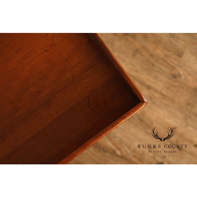 Late 20th Century Chippendale Style Cherry Butler Tray Side Table For Sale - Image 5 of 18