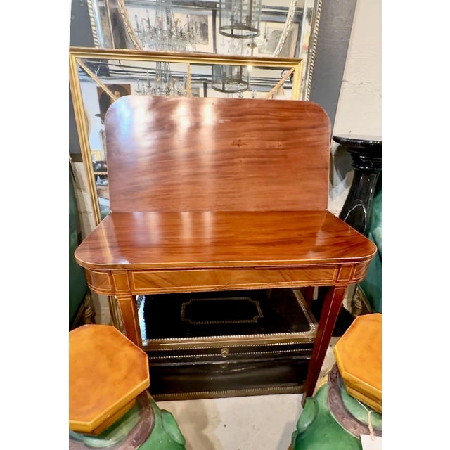 Early 19th Century English Regency Mahogany Inlaid Games Table For Sale In Los Angeles - Image 6 of 7