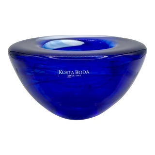 Contemporary Kosta Boda Atoll Votive in Blue For Sale