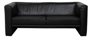 Visavis Leather Two-Seater Black Sofa from Brühl