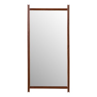 Mid-Century Italian Teak Mirror, 1970s For Sale