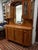 Double-Body Sideboard with Mirror and Red Marble Top, 1940s, in Very Good conditions. Designed 1920 to 1949