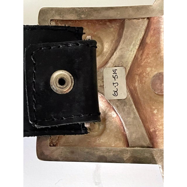Leather Belt with Large Sterling Buckles Graziella Laffi For Sale - Image 9 of 10