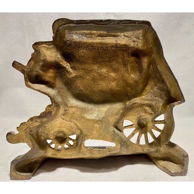 1930s Metal Western Stagecoach Door Stop With Original Paint- Made in Usa -1930 For Sale - Image 4 of 11