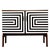 Wood Vintage Polish Sideboard with Op Art Motif, 1970s For Sale - Image 7 of 7