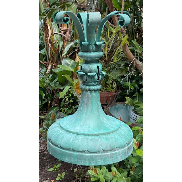 Exquisite 19th-Century Salvage Solid Copper Chandelier / Ceiling Light Fixture For Sale - Image 13 of 14