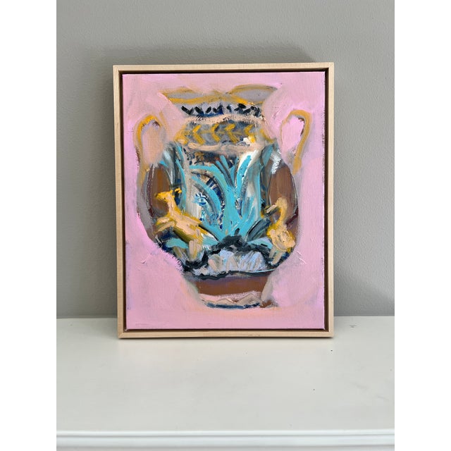 Oil on gallery wrapped stretched canvas, this whimsical, original painting is sold framed in solid maple wood. Will arrive...