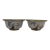 Chinese Small Cloisonne Flower Branch Green Interior Bowl Pair For Sale
