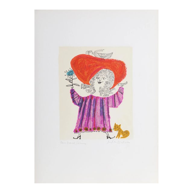 Petite Portrait - Big Red Hat, Judith Bledsoe For Sale