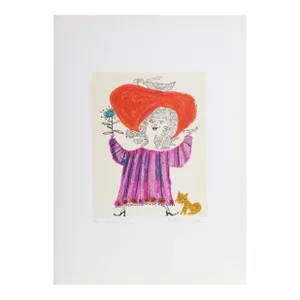 Petite Portrait - Big Red Hat, Judith Bledsoe