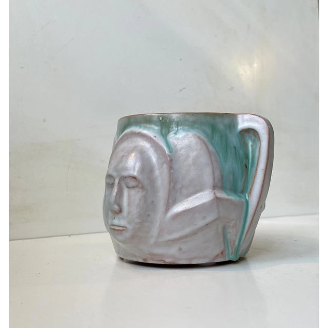 A piece unique planter or jardiniere by the danish ceramist and artist aksel hansen. Made in his own studio in denmark...