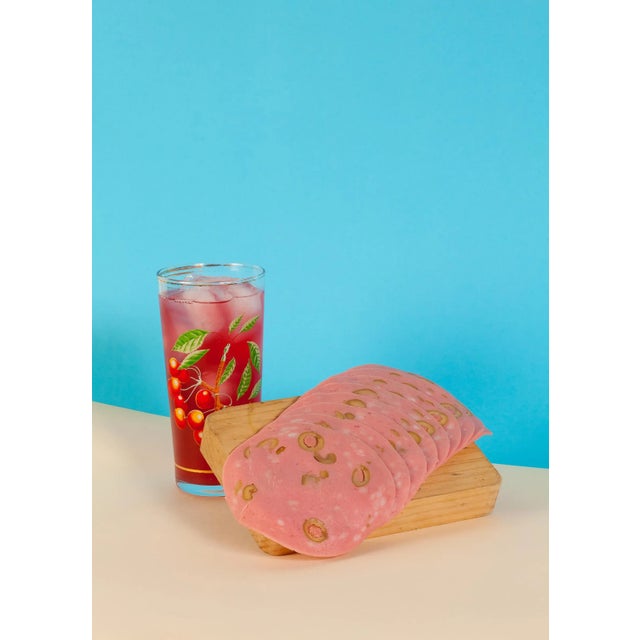 Tropical Refreshing Still Life, Modern Giclée Print Limited Edition of Three, Pink & Blue For Sale