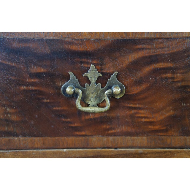 Antique French Country Queen Anne Style Mahogany Burl Buffet Sideboard Server For Sale - Image 12 of 18