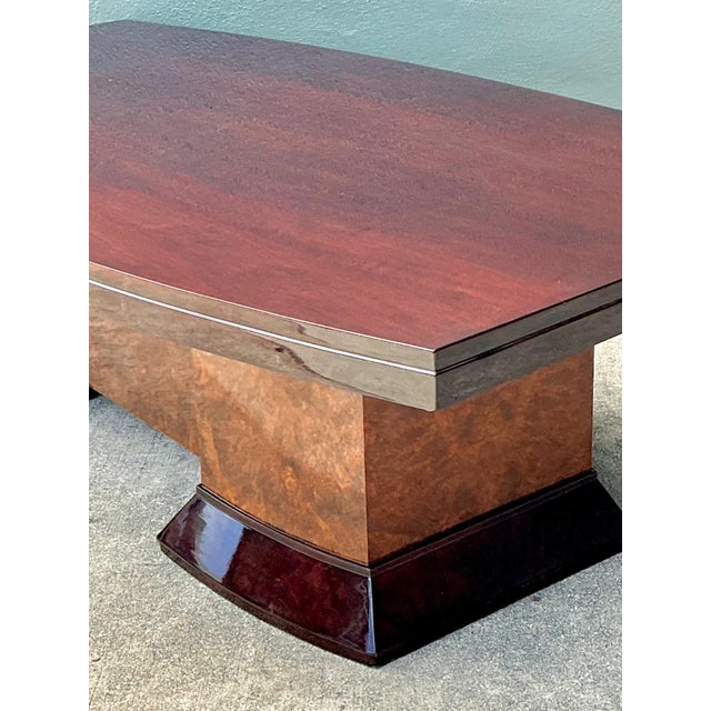 Vintage Custom Deco Double Tone Burl Coffee Table For Sale - Image 11 of 18