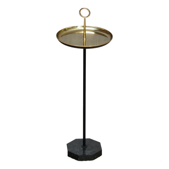 Drinks Table in Brass and Black Granite by Gunnar Ander for Ystad Metall, 1950s For Sale