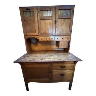 Antique McDougall Oak Hoosier Kitchen Cabinet For Sale